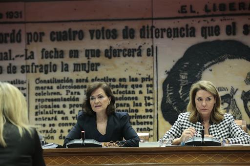Carmen Calvo comparece ante la Comisión de Igualdad en el Senado