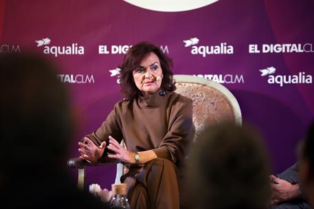 20/11/2018. Carmen Calvo participa en el foro "Enclave Mujeres". La vicepresidenta del Gobierno y ministra de la Presidencia, Relaciones con...
