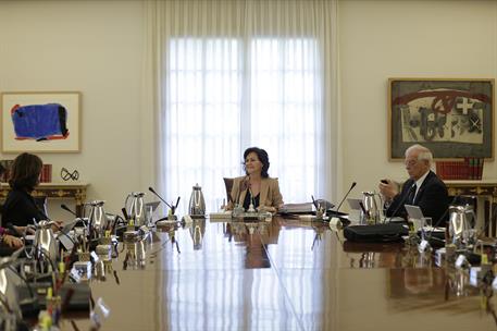 29/06/2018. Carmen Calvo preside el Consejo de Ministros. La vicepresidenta y ministra de la Presidencia, Relaciones con las Cortes e Iguald...