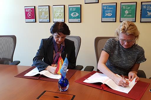 La secretaria de Estado de Igualdad, Soledad Murillo, y la directora ejecutiva adjunta de ONU Mujeres, Asa Regne