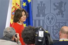 Soraya Sáenz de Santamaría tras el Consejo de Ministros (Foto: Pool Moncloa)