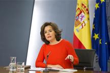Soraya Sáenz de Santamaría tras el Consejo de Ministros (Foto: Pool Moncloa)