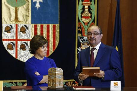20/09/2017. La vicepresidenta firma un convenio para financiar inversiones en Teruel. La vicepresidenta del Gobierno y ministra de la Presid...