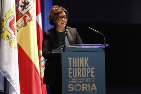 16/01/2018. Sáenz de Santamaría inaugura en Soria las Jornadas "Think Europe Compromiso 2030". La vicepresidenta del Gobierno y ministra de ...