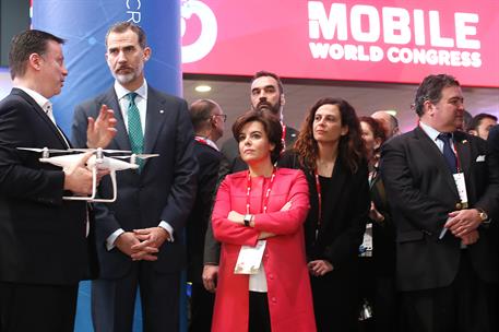 26/02/2018. Sáenz de Santamaría, en la inauguración del Congreso Mundial de Telefonía Móvil. La vicepresidenta del Gobierno ha acompañado al...
