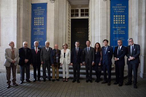 El ministro Félix Bolaños, en la inauguración de la exposición, en el Palacio Real de Madrid