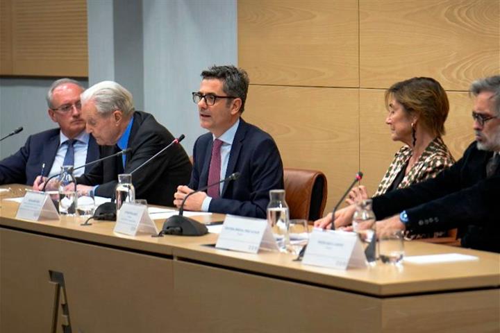 El ministro de la Presidencia, Justicia y Relaciones con las Cortes, Félix Bolaños, durante su intervención