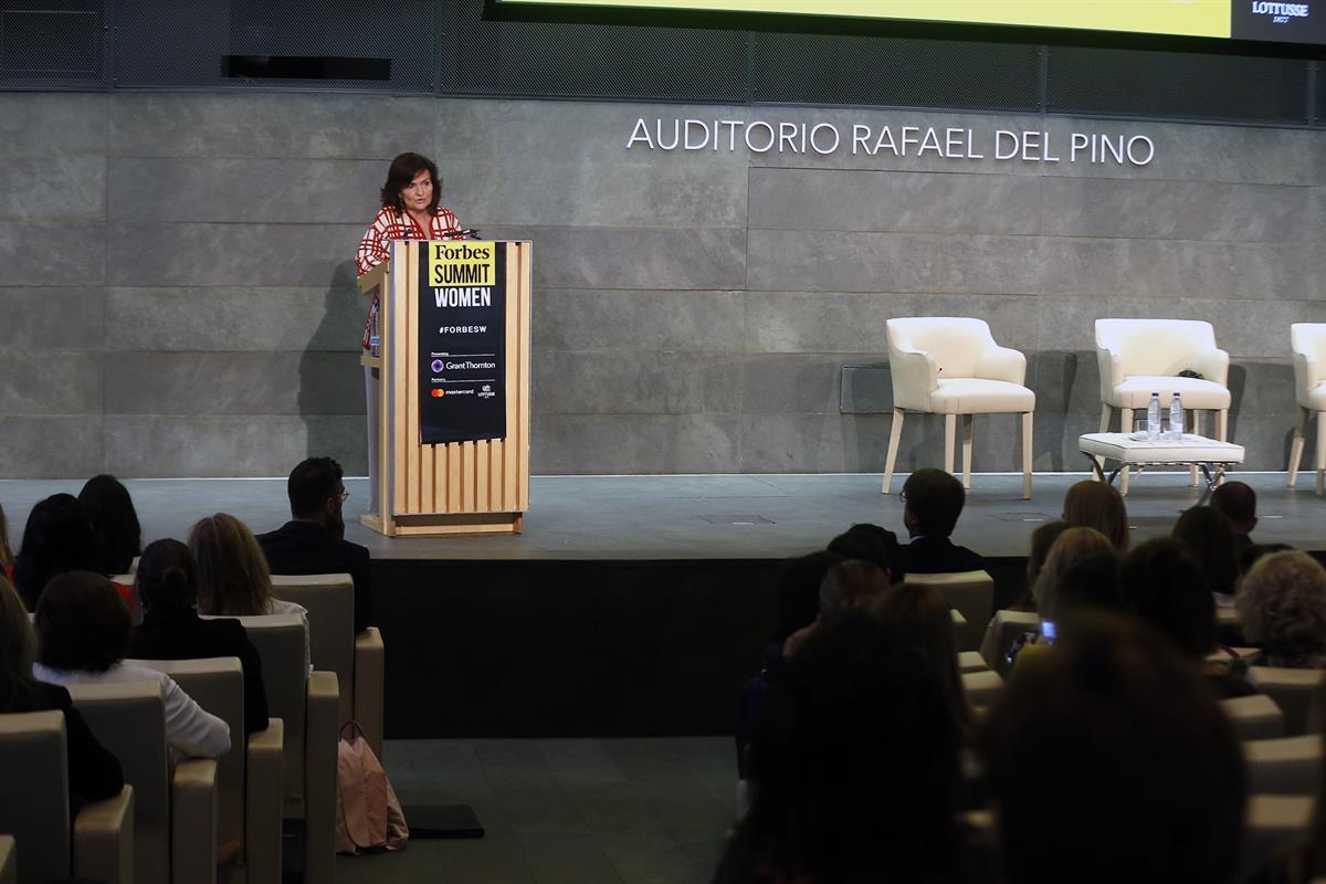 2/10/2018. Calvo interviene en la jornada "Forbes Summit Women". La vicepresidenta del Gobierno y ministra de la Presidencia, Relaciones con...