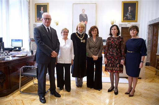 8/11/2018. Calvo asiste a la toma de posesión de nuevos miembros del Consejo de Estado. La ministra de la Presidencia, Relaciones con las Co...