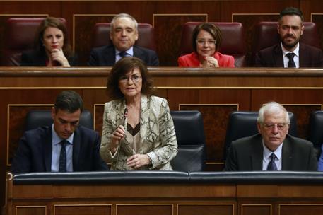 21/11/2018. Calvo asiste a la sesión de control al Gobierno en el Congreso. La vicepresidenta del Gobierno y ministra de la Presidencia, Rel...