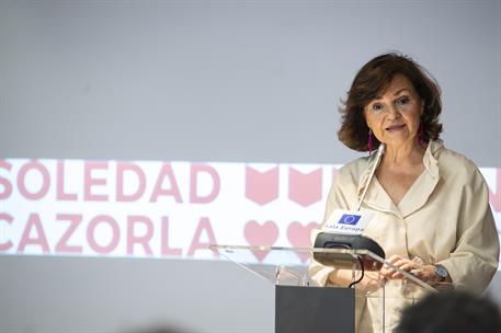 3/06/2019. Calvo clausura la III Jornada Huérfan@s de la Violencia de Género: hacia la protección internacional. La vicepresidenta del Gobie...