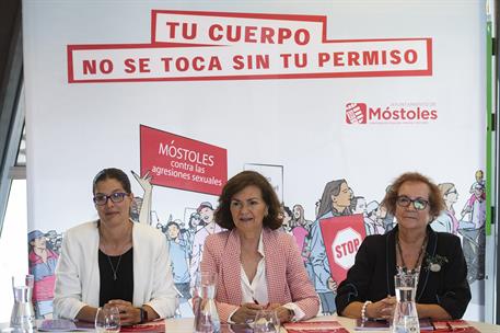 6/06/2019. Carmen Calvo visita el Centro de Igualdad de Móstoles. La vicepresidenta del Gobierno y ministra de la Presidencia, Relaciones co...