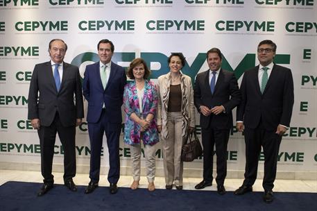 9/07/2019. Carmen Calvo asiste a la clausura de la Asamblea General CEPYME. La vicepresidenta del Gobierno, ministra de la Presidencia, Rela...