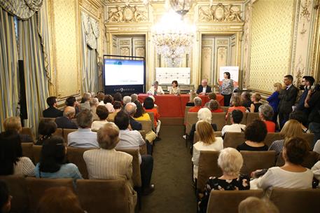 9/10/2019. Carmen Calvo en el homenaje a Almudena Cavestany. La vicepresidenta y ministra para la Presidencia, Relaciones con las Cortes e I...