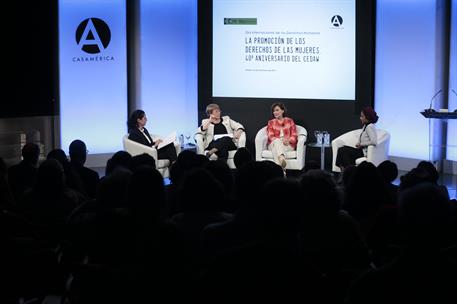 10/12/2019. Calvo interviene en la jornada "La promoción de los derechos de las mujeres". La vicepresidenta del Gobierno y ministra de la Pr...