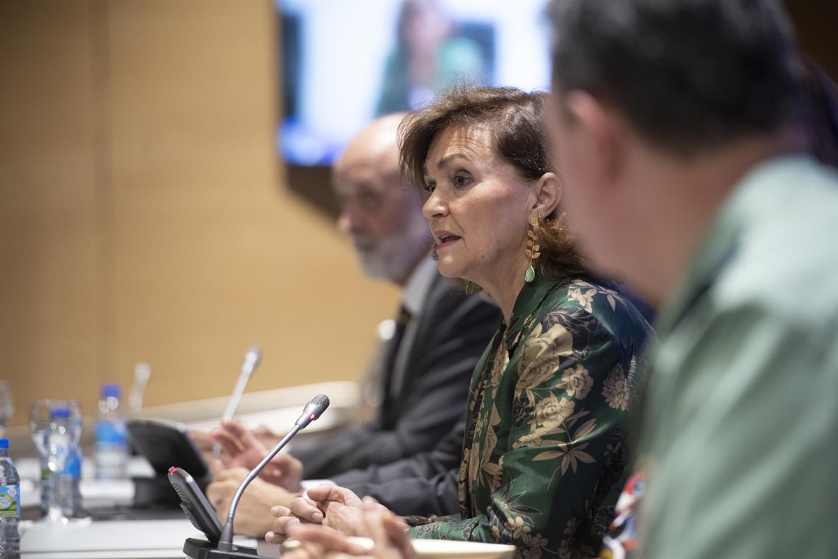 11/07/2019. Carmen Calvo asiste a la presentación del Plan de Igualdad de la Guardia Civil. La vicepresidenta del Gobierno, ministra de la P...