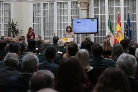12/12/2019. Calvo asiste a la entrega de la XV edición de los Premios Plaza de España en Sevilla. La vicepresidenta del Gobierno, ministra d...