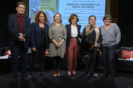 18/11/2019. Carmen Calvo participa en la presentación del libro "Ahora Feminismo". La vicepresidenta del Gobierno y ministra de la Presidenc...
