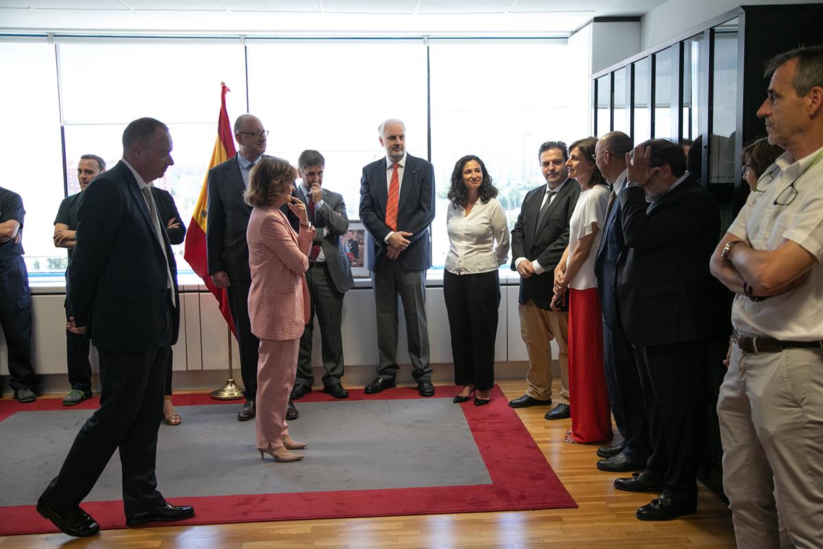 19/06/2019. Carmen Calvo asiste a la presentación de la nueva web del BOE. La vicepresidenta del Gobierno, ministra de la Presidencia, Relac...