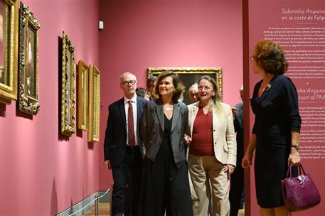 21/10/2019. Calvo inaugura exposición de las pintoras italianas Anguissola y Fontana. La vicepresidenta y ministra de la Presidencia, Relaci...