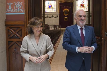 24/10/2019. Calvo visita la Real Academia Española. La vicepresidenta del Gobierno, ministra de la Presidencia, Relaciones con las Cortes e ...