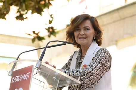 29/09/2019. Calvo asiste al acto de clausura del 130 aniversario de UGT. La vicepresidenta del Gobierno y ministra de la presidencia, relaci...