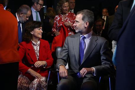 30/04/2019. Carmen Calvo, en la entrega de los premios de periodismo "Rey de España" y "Don Quijote". La vicepresidenta del Gobierno en func...