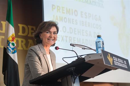30/10/2019. Calvo visita Extremadura. La vicepresidenta del Gobierno, ministra de la Presidencia, Relaciones con las Cortes e Igualdad en fu...