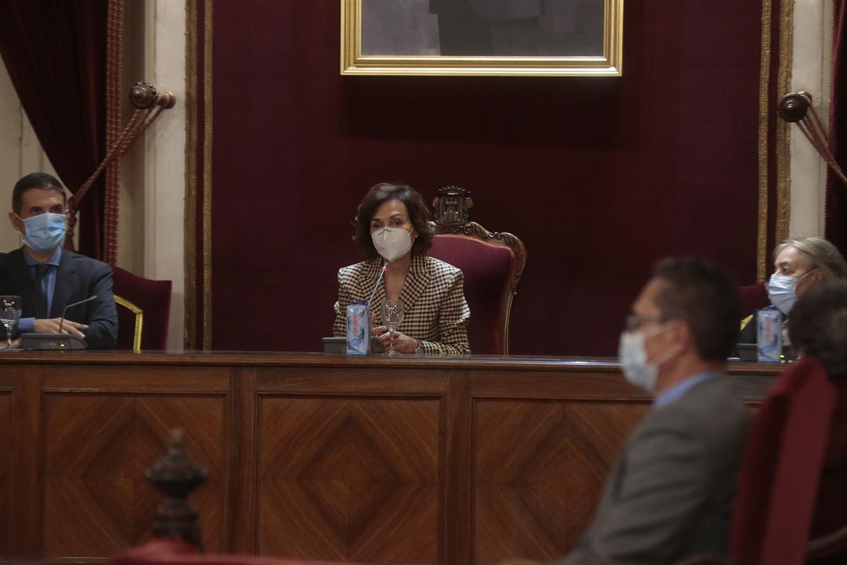 5/11/2020. Carmen Calvo asiste al homenaje a Manuel Azaña. La vicepresidenta primera del Gobierno, ministra de la Presidencia, Relaciones co...