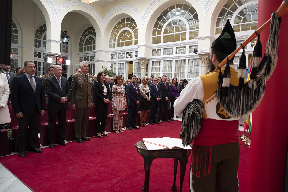 6/03/2020. Calvo, en la presentación de los actos del bicentenario del pronunciamiento de Riego en Cabezas de San Juan. La vicepresidenta de...