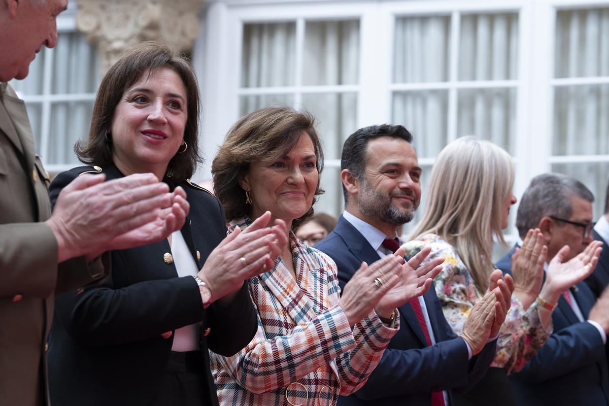 6/03/2020. Calvo, en la presentación de los actos del bicentenario del pronunciamiento de Riego en Cabezas de San Juan. La vicepresidenta de...