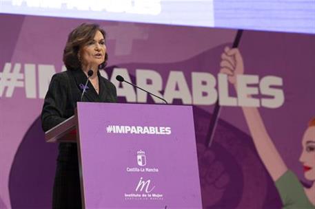 7/03/2020. Conmemoración del Día Internacional de la Mujer. La vicepresidenta del Gobierno, ministra de la Presidencia, Relaciones con las C...