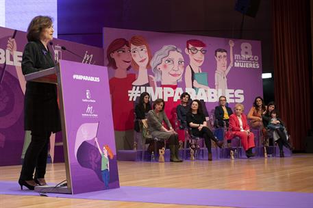 7/03/2020. Conmemoración del Día Internacional de la Mujer. La vicepresidenta del Gobierno, ministra de la Presidencia, Relaciones con las C...