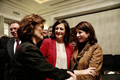 13/02/2020. Calvo en la presentación de la presidenta de La Rioja. La vicepresidenta primera del Gobierno, ministra de la Presidencia, Relac...