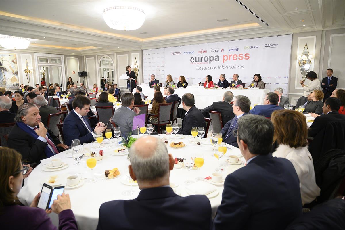 13/02/2020. Calvo en la presentación de la presidenta de La Rioja. La vicepresidenta primera del Gobierno, ministra de la Presidencia, Relac...