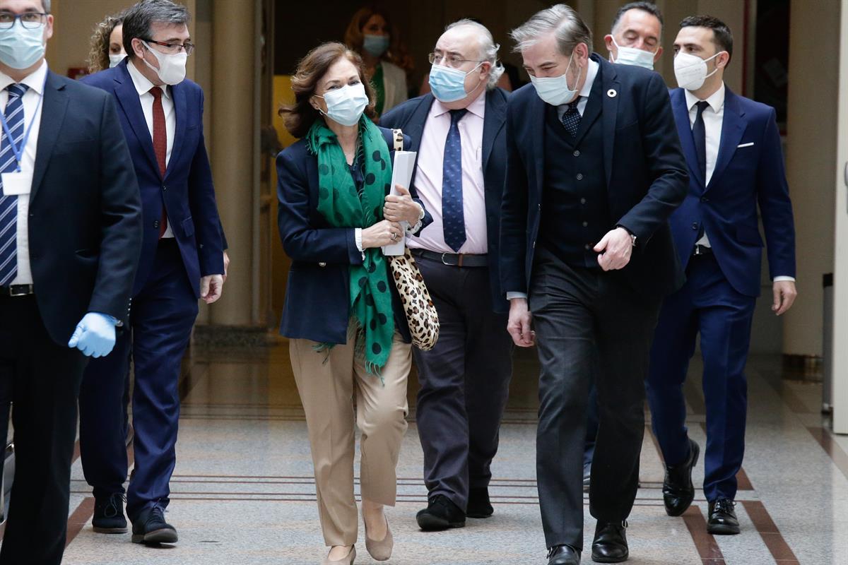 13/05/2020. Comparecencia de la vicepresidenta primera, Carmen Calvo, en el Senado. La vicepresidenta primera y ministra de la Presidencia, ...