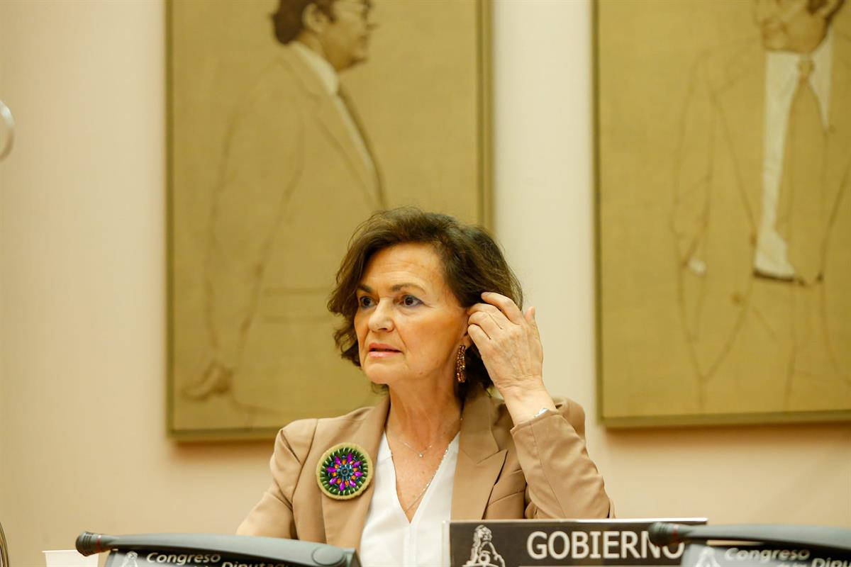 18/05/2020. Comparecencia en la Comisión Constitucional del Congreso. La vicepresidenta primera del Gobierno, ministra de la Presidencia, Re...