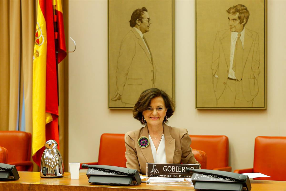 18/05/2020. Comparecencia en la Comisión Constitucional del Congreso. La vicepresidenta primera del Gobierno, ministra de la Presidencia, Re...