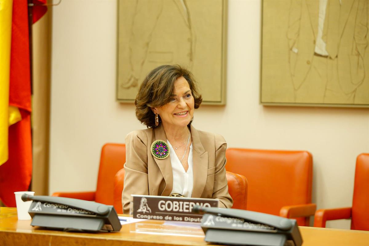 18/05/2020. Comparecencia en la Comisión Constitucional del Congreso. La vicepresidenta primera del Gobierno, ministra de la Presidencia, Re...