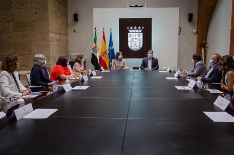 28/08/2020. Visita oficial de Carmen Calvo a Extremadura. La vicepresidenta primera del Gobierno, ministra de la Presidencia, Relaciones con...