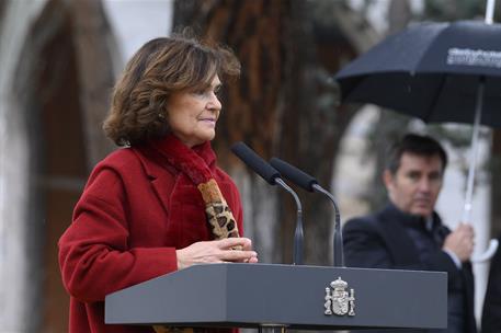 30/01/2020. Calvo asiste al homenaje a los deportados y fallecidos en Mauthausen. La vicepresidenta del Gobierno, ministra de la Presidencia...