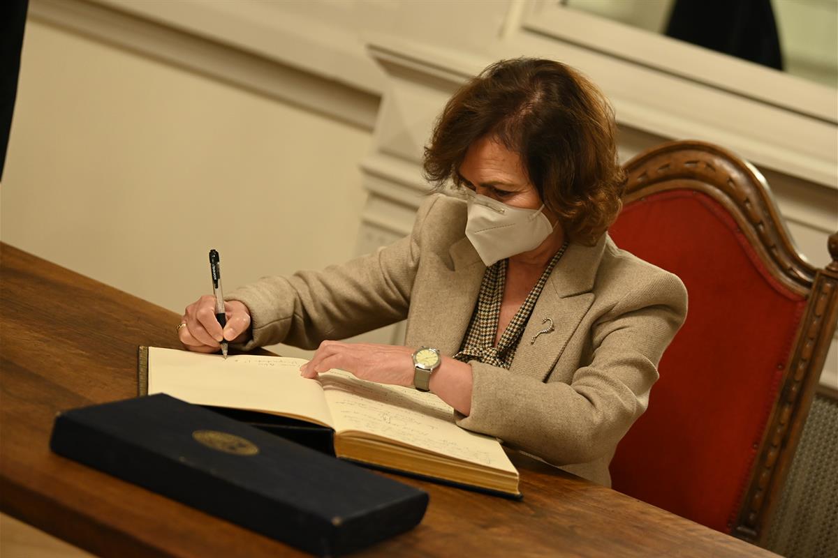 30/11/2020. Homenaje a Manuel Azana. La vicepresidenta primera del Gobierno, Carmen Calvo, clausura del ciclo de conferencias sobre Manuel A...