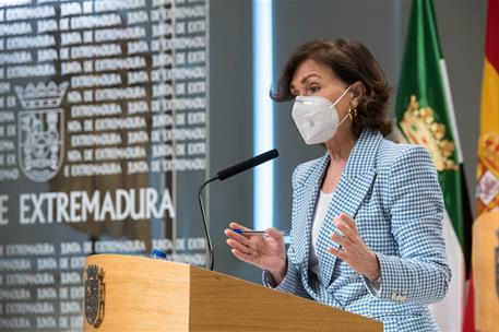 7/04/2021. Visita institucional de la vicepresidenta primera a Extremadura. La vicepresidenta primera del Gobierno, ministra de la Presidenc...