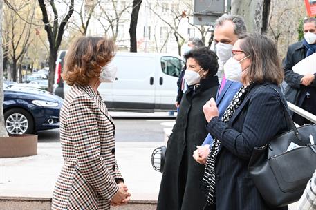 8/02/2021. Carmen Calvo inaugura la presentación de la campaña 'No more Matildas'. La vicepresidenta primera del Gobierno, Carmen Calvo, con...