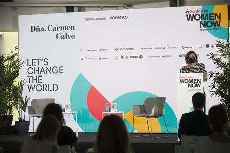 9/06/2021. Carmen Calvo asiste a la inauguración del foro 'Santander WomenNow 2021'. La vicepresidenta del Gobierno, ministra de la Presiden...