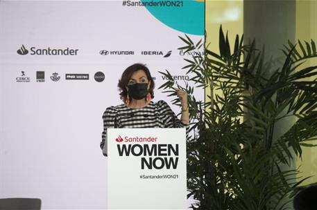 9/06/2021. Carmen Calvo asiste a la inauguración del foro 'Santander WomenNow 2021'. La vicepresidenta del Gobierno, ministra de la Presiden...