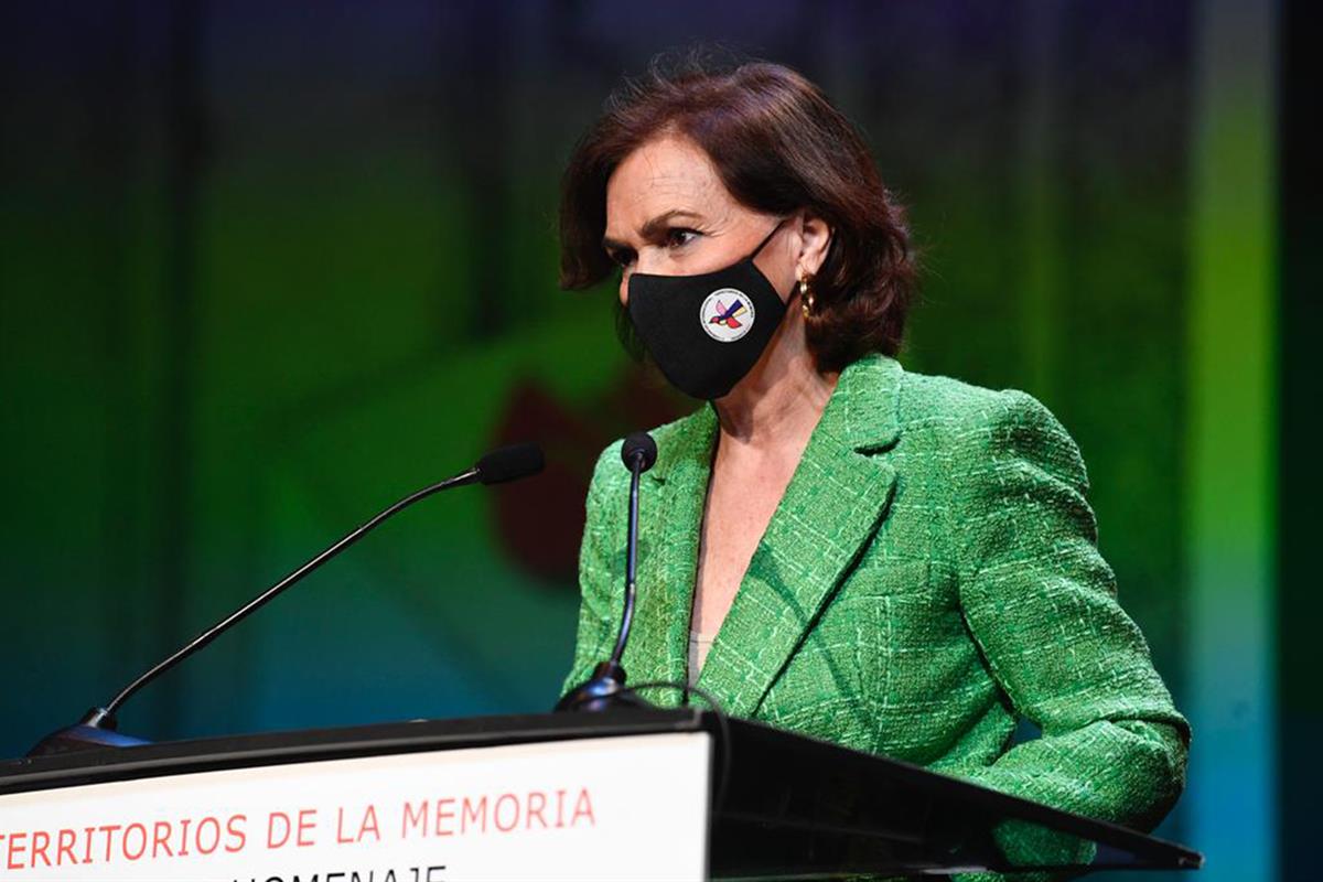 15/04/2021. Calvo clausura el II Congreso 'Territorios de la Memoria'. La vicepresidenta primera y ministra de la Presidencia, Relaciones co...