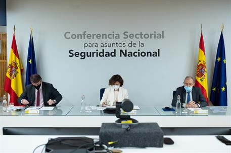 19/05/2021. Reunión de la Conferencia Sectorial para Asuntos de la Seguridad Nacional. La vicepresidenta del Gobierno, ministra de la Presid...