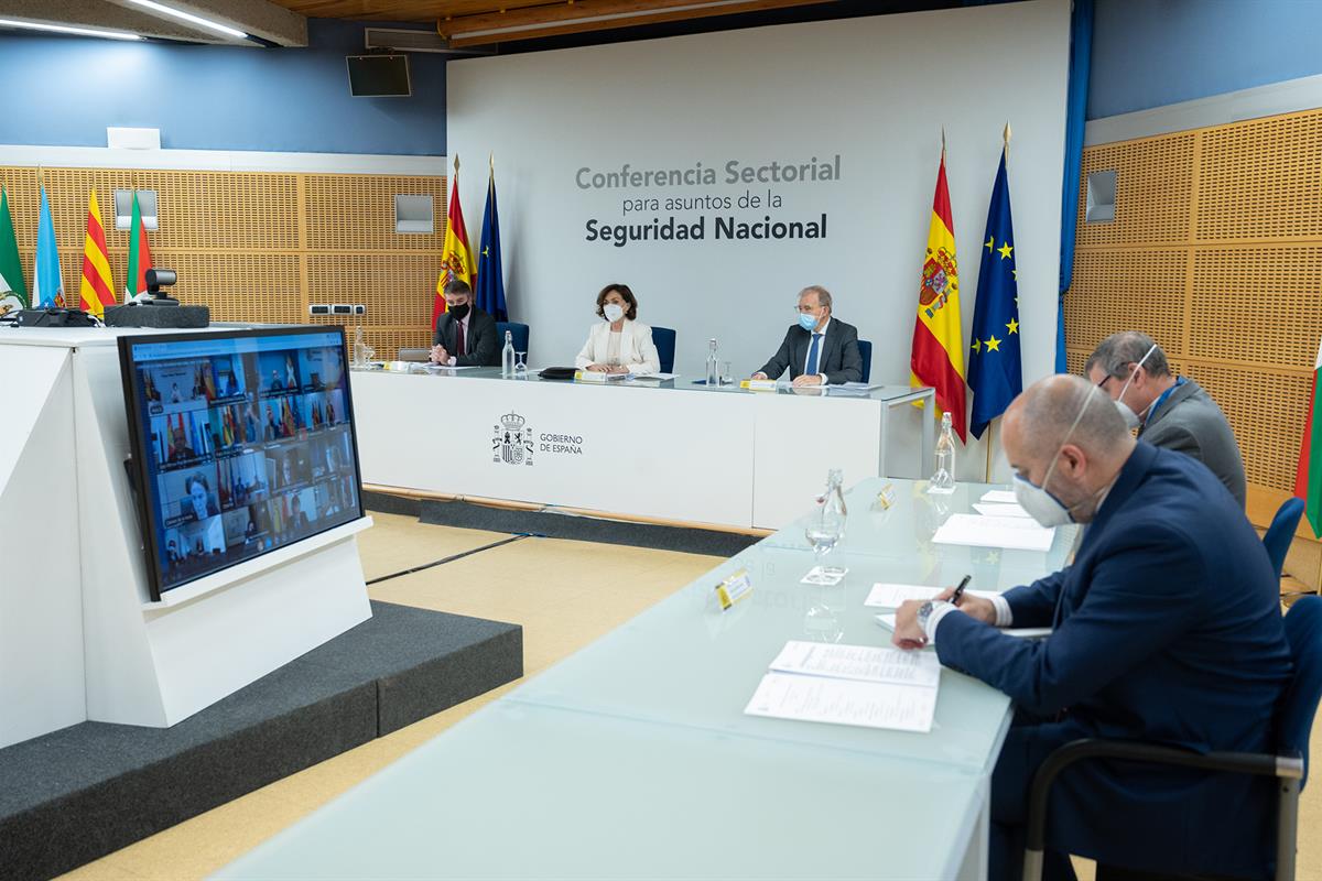 19/05/2021. Reunión de la Conferencia Sectorial para Asuntos de la Seguridad Nacional. La vicepresidenta del Gobierno, ministra de la Presid...