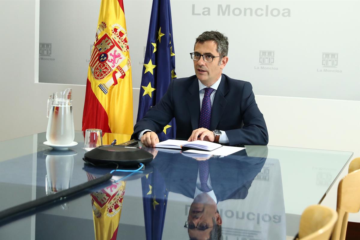 19/08/2021. Bolaños coordina el grupo de trabajo de repatriación de Afganistán. El ministro de la Presidencia, Relaciones con las Cortes y M...